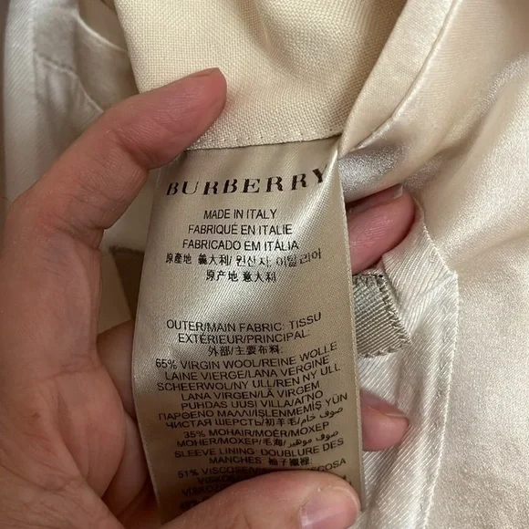 BURBERRY cream silk notch lapel sport coat 48R - Picture 6 of 9